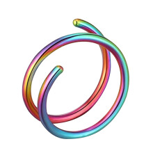 Nose Ring for Piercing Spiral Hoop Multicolor 1pc
