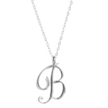 Silver Initial Pendant Necklace for Women 26 Letters