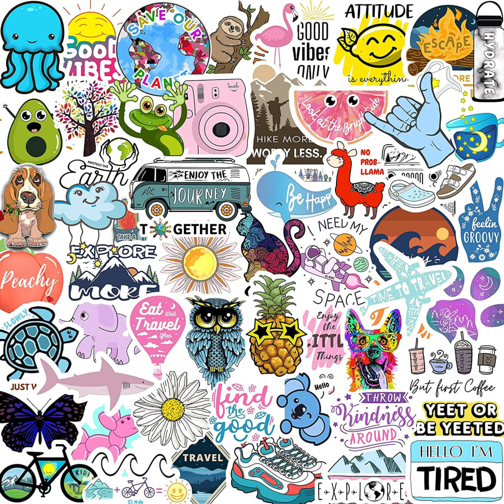 Water Bottle Stickers Vinyl Aesthetic 70-210 Pack 9336866783414