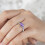 Gold Wedding Bands for Women Non-Tarnish Stackable Purple 6