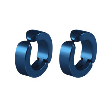 Titanium Steel Round Non-Piercing Ear Clips Blue