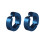 Titanium Steel Round Non-Piercing Ear Clips Blue 1