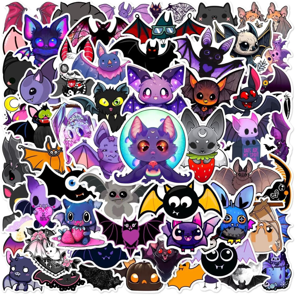 Cartoon Bat Stickers Waterproof Vinyl 60 Pcs 9336866783643