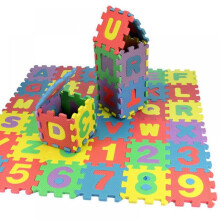 Výprodej! Dětská pěnová hrací podložka s tvary, barvami, čísly a abecedami - kompatibilní s dětskými podlahovými puzzle - opakovaně