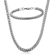 Stainless Steel Necklace and Bracelet Set for Women