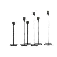 Black Candle Holders Table Centerpiece 6PCS Fits 3/4 Inch