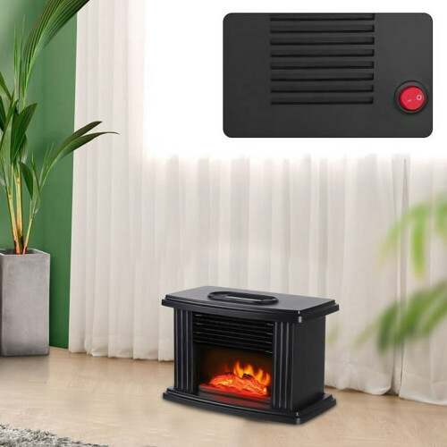 Anqidi electric fireplace 1000W black freestanding 2