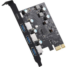 PCIe USB 3.0 Internal Adapter with 1 Type-C and 3 Type-A