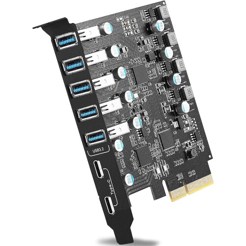PCIe USB 3.2 Gen 2扩展卡 7口（2个USB-C +