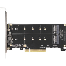 M.2 NVMe PCIe Adapter Card Dual Slot PCIe 3.0/4.0 x16