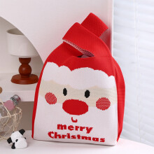 Christmas gift bags knitted red small reusable