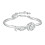 Silver Plated Rose Flower Adjustable Bangle Bracelet 1