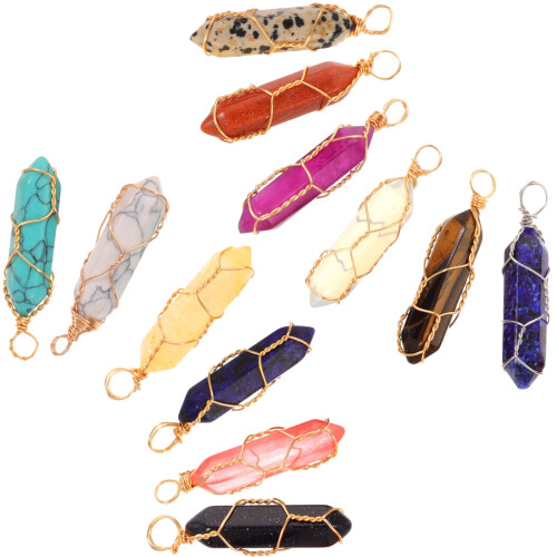 Necklace Pendant Hexagon Decor Charm 12pcs