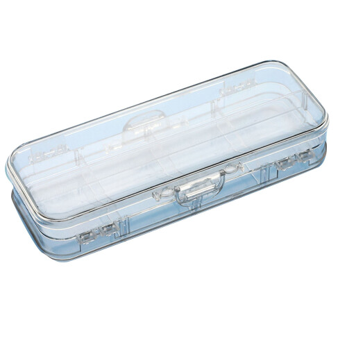 Clear double deck pencil box plastic 2 pack 1