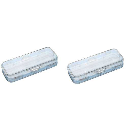 Clear double deck pencil box plastic 2 pack 2