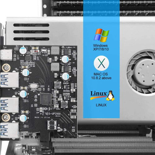 PCIe USB 3.0 Internal Adapter with 1 Type-C and 3 Type-A 2