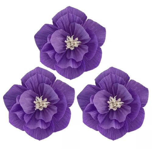 Crepe Paper Flowers for Wedding Backdrop 3 PCS 1