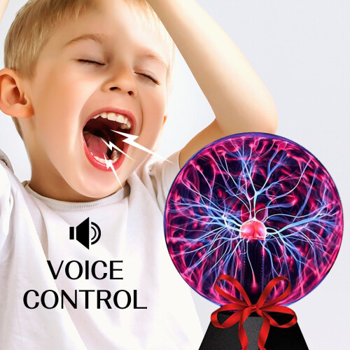 Plasma Ball Lamp Touch Sound Sensitive 8 Inch Red 1