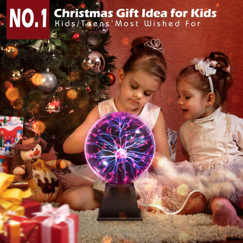 Plasma Ball Lamp Touch Sound Sensitive 8 Inch Red 2