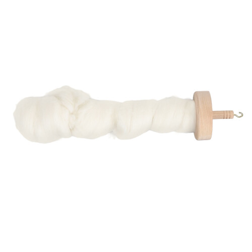 Wooden Drop Spindle Kit with Wool Top for Beginners 1