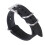 Leather watch strap 20mm black with silver clasp 2