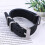 Leather watch strap 20mm black with silver clasp 4