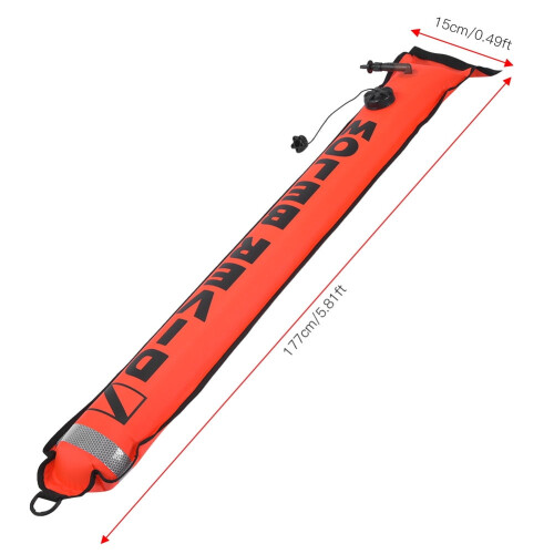 Red High-Visibility Inflatable SMB Buoy 6 Feet 1