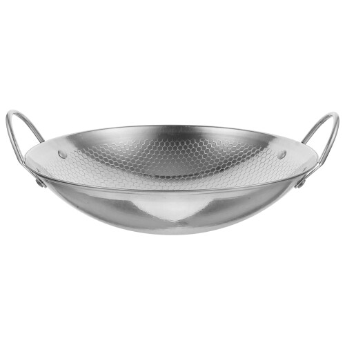 Weiwei stainless steel wok pan 8 inch 2