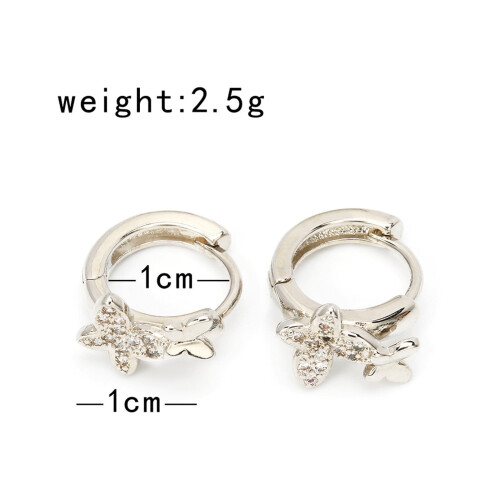 Cercei fluture din argint 925 cu zirconiu 2