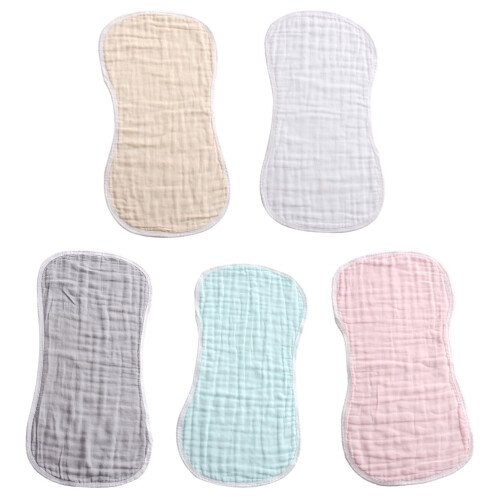 Baby Cotton Burp Cloths Absorbent Soft 5pcs 2
