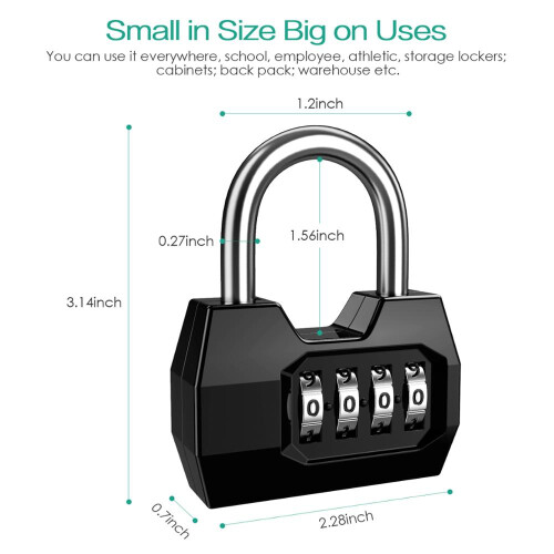 Combination Padlock 4-Digit Security Lock Weatherproof Protection Security Padlock Outdoor Gym Safely Code Lock 1