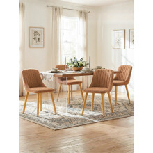 (Orange, Set of 2) GOEURVANT Dining Chairs - Chenille