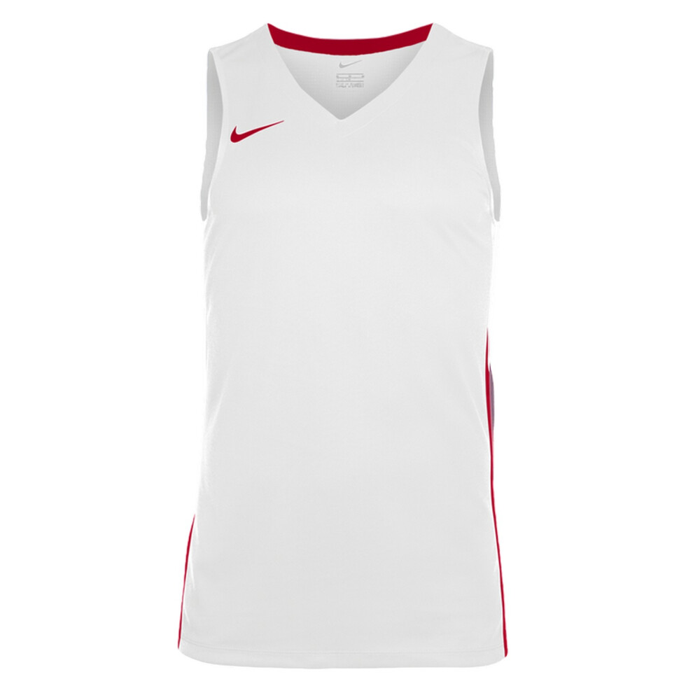 Nike (M, White/Uni Red) Mens Team V Neck Basketball Jersey