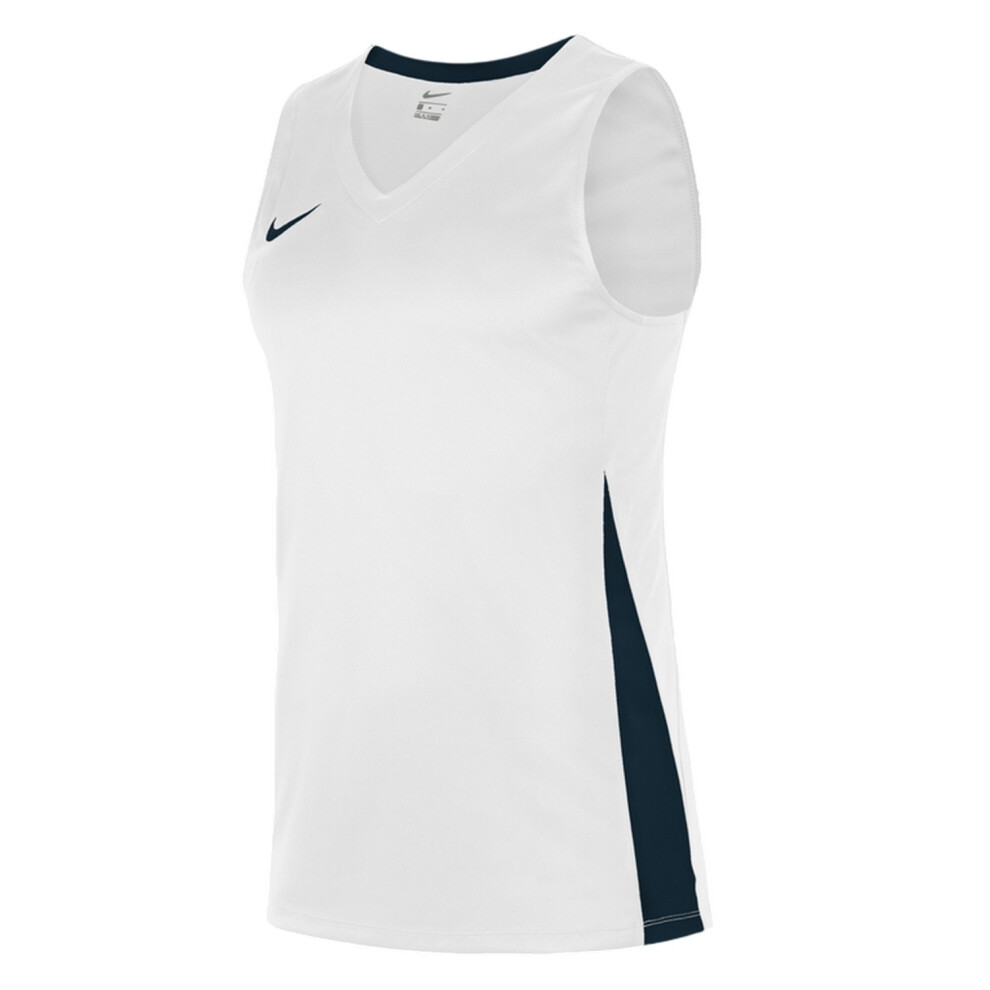 Nike (Xl, White/Obsidian Black) Mens Team V Neck Basketball Jersey