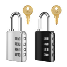 (A2) 2PCS/Set 4 Dial Digit Combination Lock Waterproof Security Padlock Outdoor Gym Trunk Safely Code Lock Black