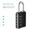 (A1) 2PCS/Set 4 Dial Digit Combination Lock Waterproof Security Padlock Outdoor Gym Trunk Safely Code Lock Black 3