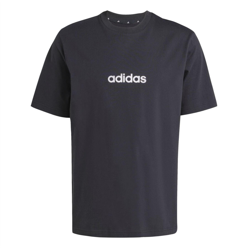 Adidas (S, Black) Mens Essentials Logo Single Jersey T-Shirt