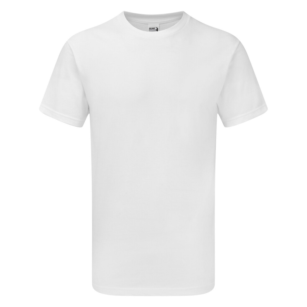 Gildan (S, White) Mens Hammer Heavyweight T-Shirt