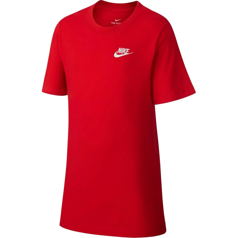 Nike (13 Years, Red/White) Childrens/Kids Futura Classic Logo Regular T-Shirt