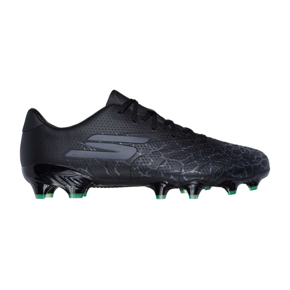 Skechers (7.5 Uk, Black/Silver) Unisex Adult Skx 1.5 Cracked Firm Ground Football Boots