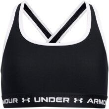 (13 Years, Black/White) Under Armour Girls Cross Back Sports Bra