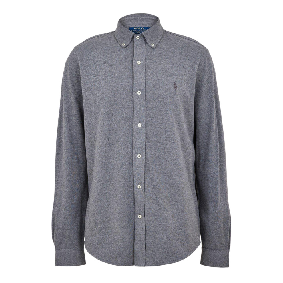 Ralph Lauren (Xxl, Flannel Grey) Mens Premium Cotton Button-Down Shirt