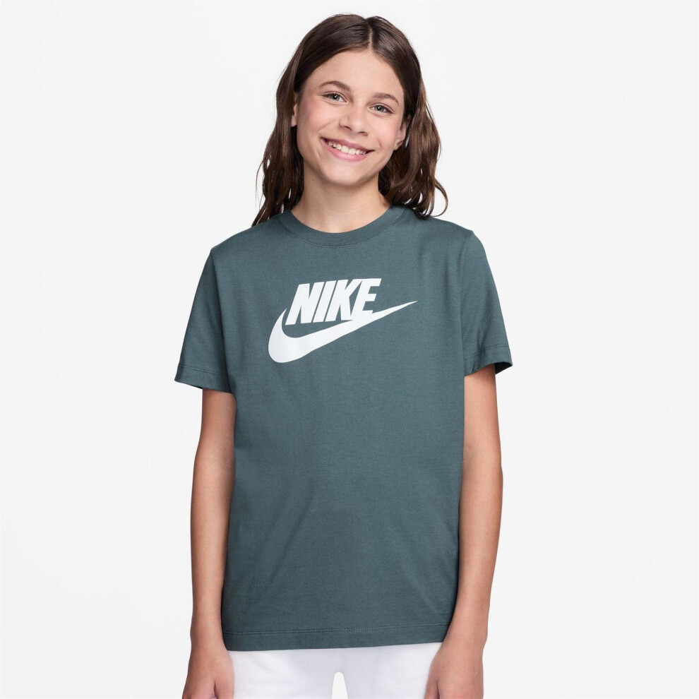 Nike (13 Years, Slate Grey) Childrens/Kids Sportswear Logo Cotton T-Shirt