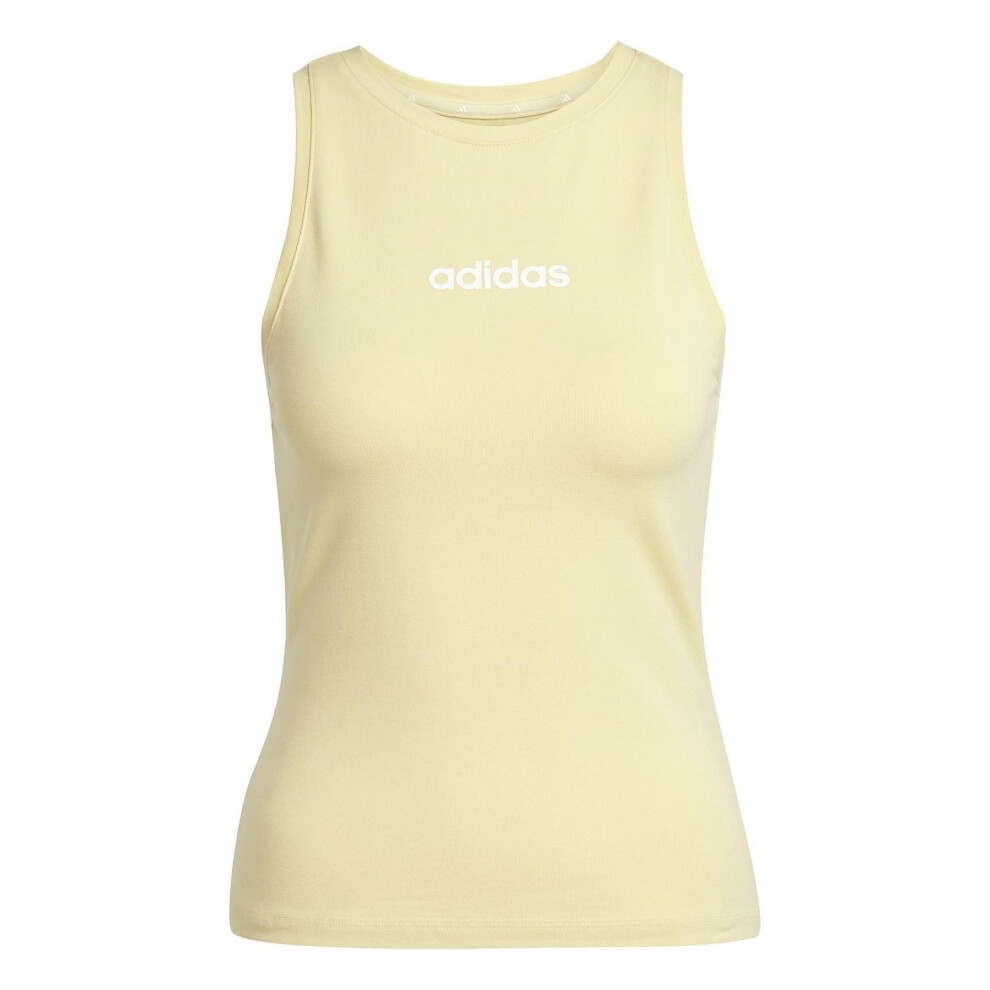 Adidas (12 Uk - 14 Uk, Powdery Yellow) Womens/Ladies Linear Cotton Tank Top