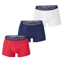 (L, Red/White/Navy) Ralph Lauren Mens Boxer Shorts (Pack of 3)