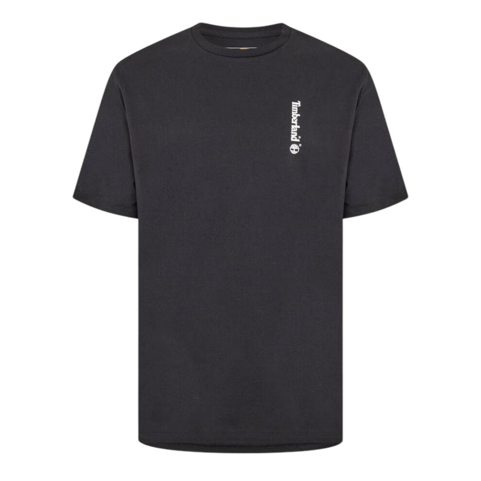 Timberland (Xs, Black) Mens Logo Crew Neck Relaxed Fit T-Shirt
