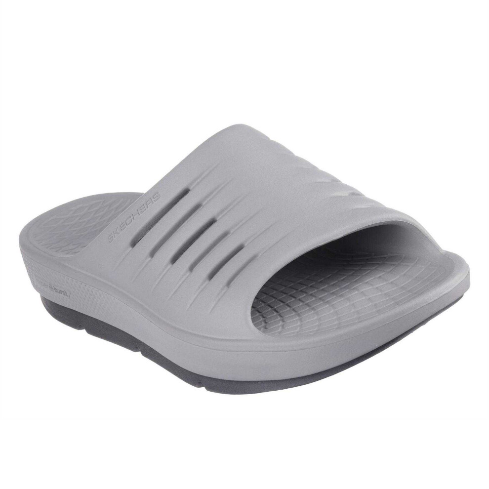 Skechers (3 Uk, Grey) Childrens/Kids Flat Sports Sandals