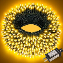 100FT 300 LED Christmas Lights Outdoor, Warm White Christmas Tree Lights 8 Modes, Plug in Connectable Christmas String
