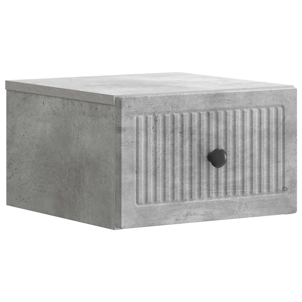 Vidaxl Wall-Mounted Bedside Cabinet Concrete Grey 33 X 34.5 X 20 Cm