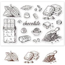 Sellos de silicona transparentes con forma de chocolate para tarjetas de cumpleaños, Pascua, San Valentín, álbumes de recortes, álbumes de fotos